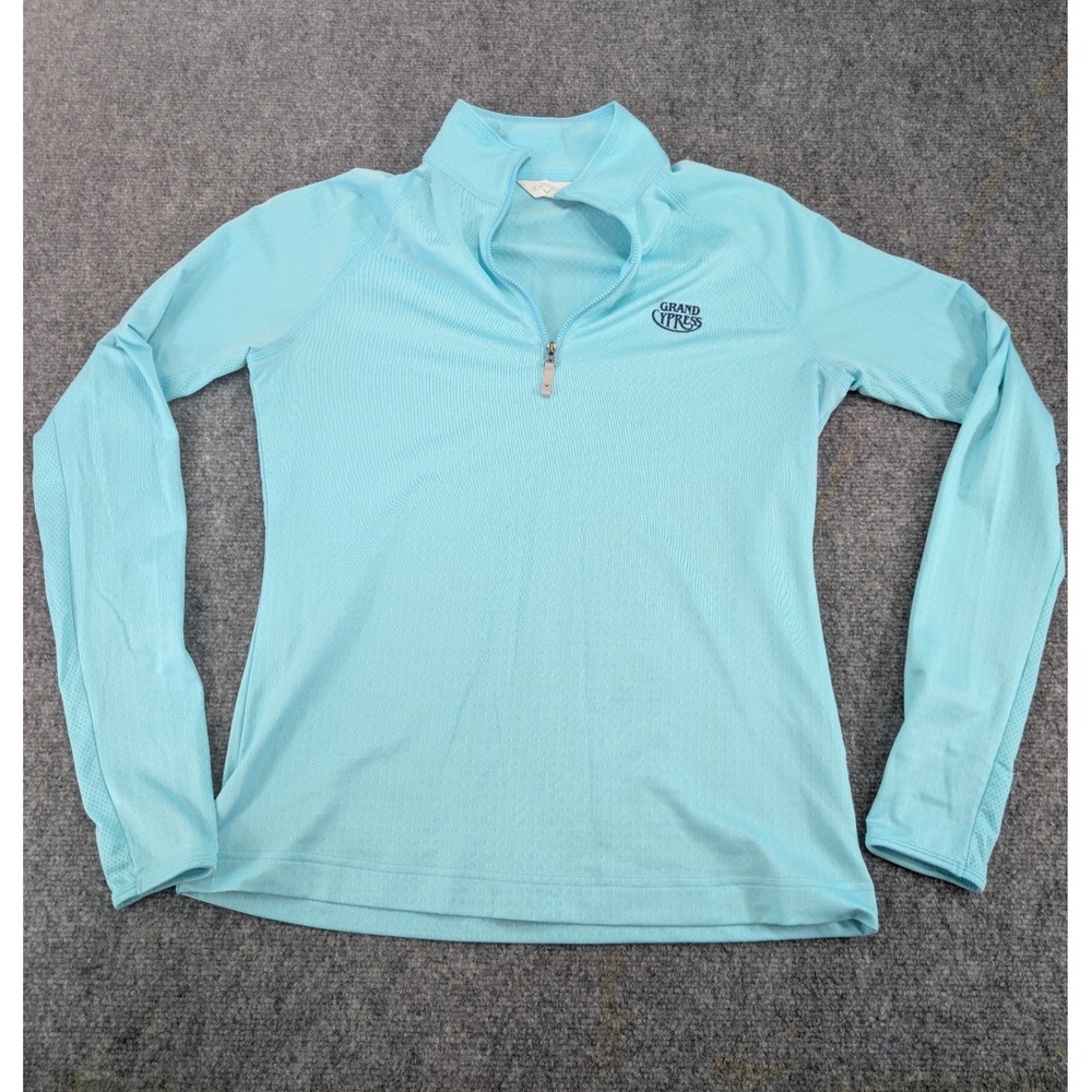 Callaway Grand Cypress Polyester Blue Pullover Sweater Womens M golf active top